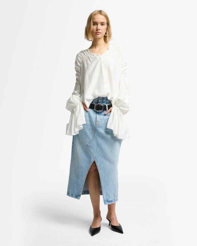 Silk Blend Ariel Shirt in White 3