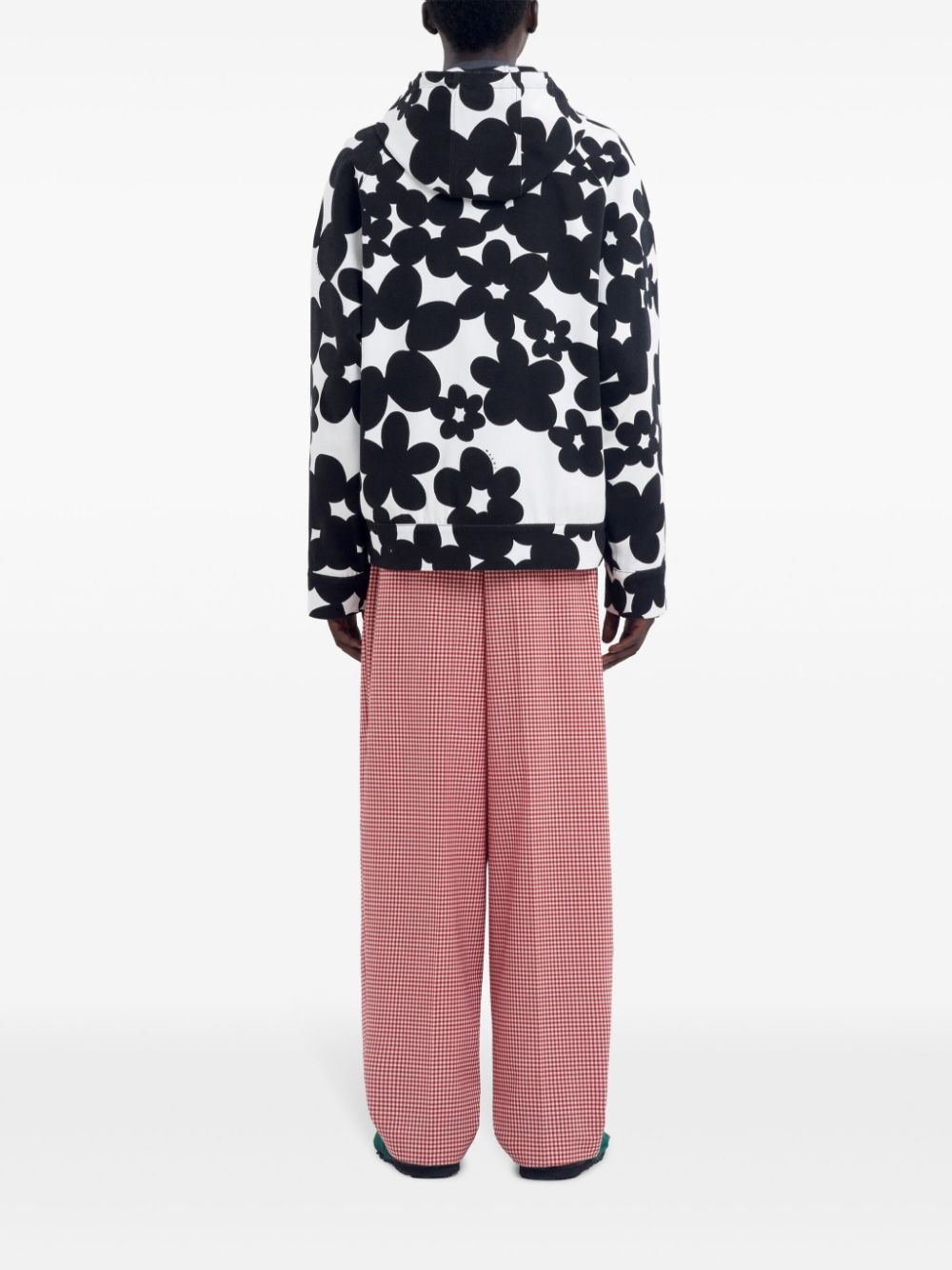floral-print cotton hoodie - 4