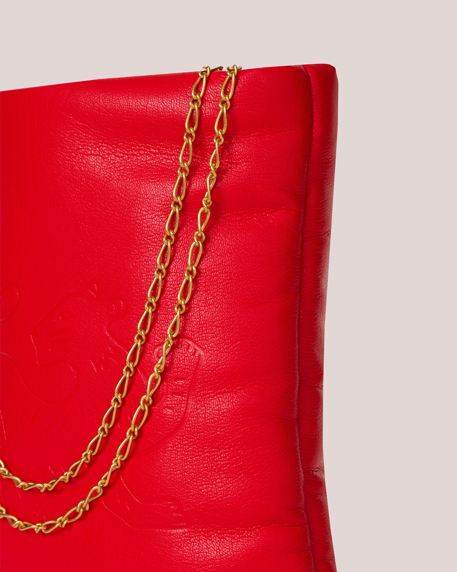 NOELANI - Vegan leather chain handle bag - Red - 2
