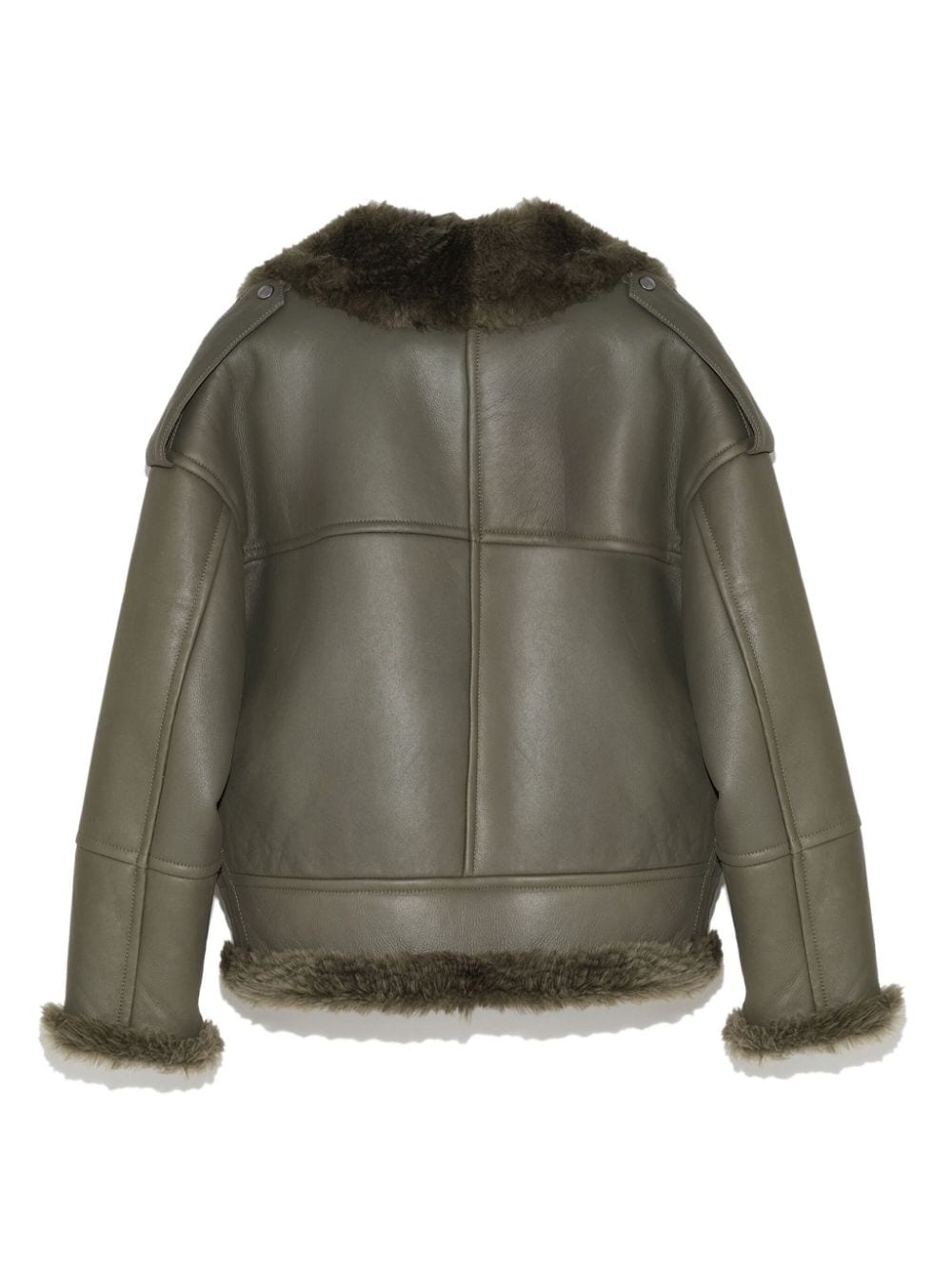shearling-lining biker jacket - 2