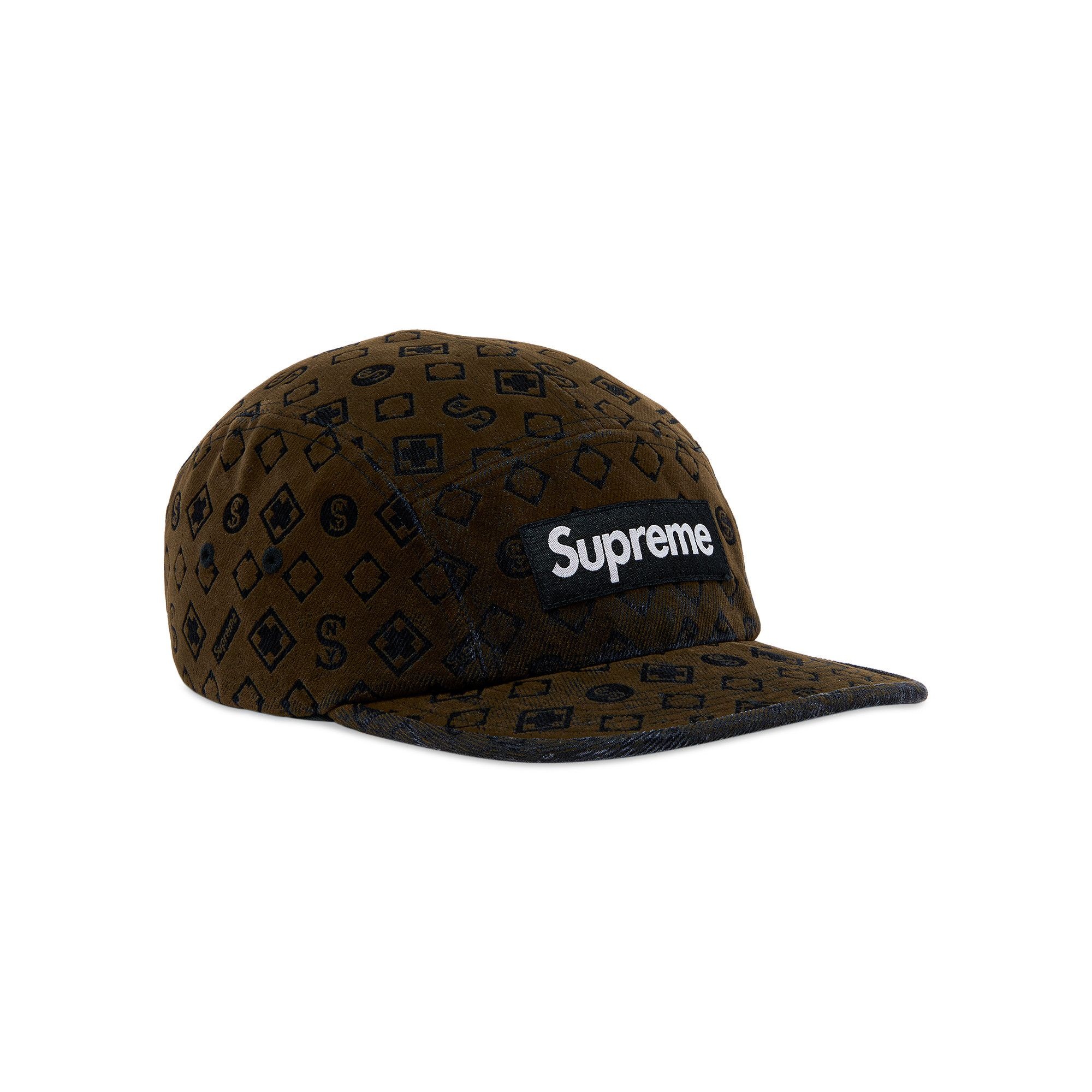 Supreme Flocked Denim Camp Cap 'Black' - 2