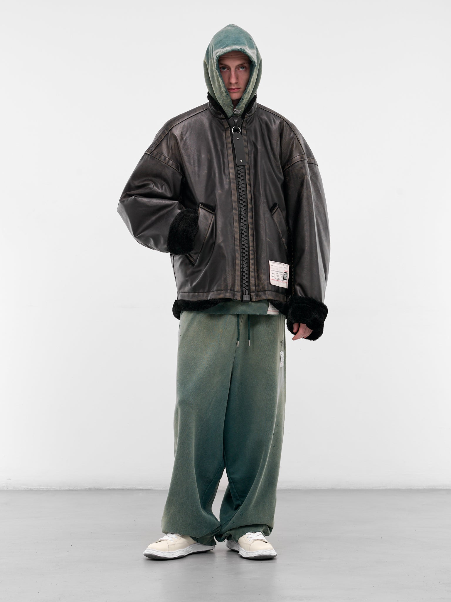 Green Deconstructed Distressed Hoodie - 6