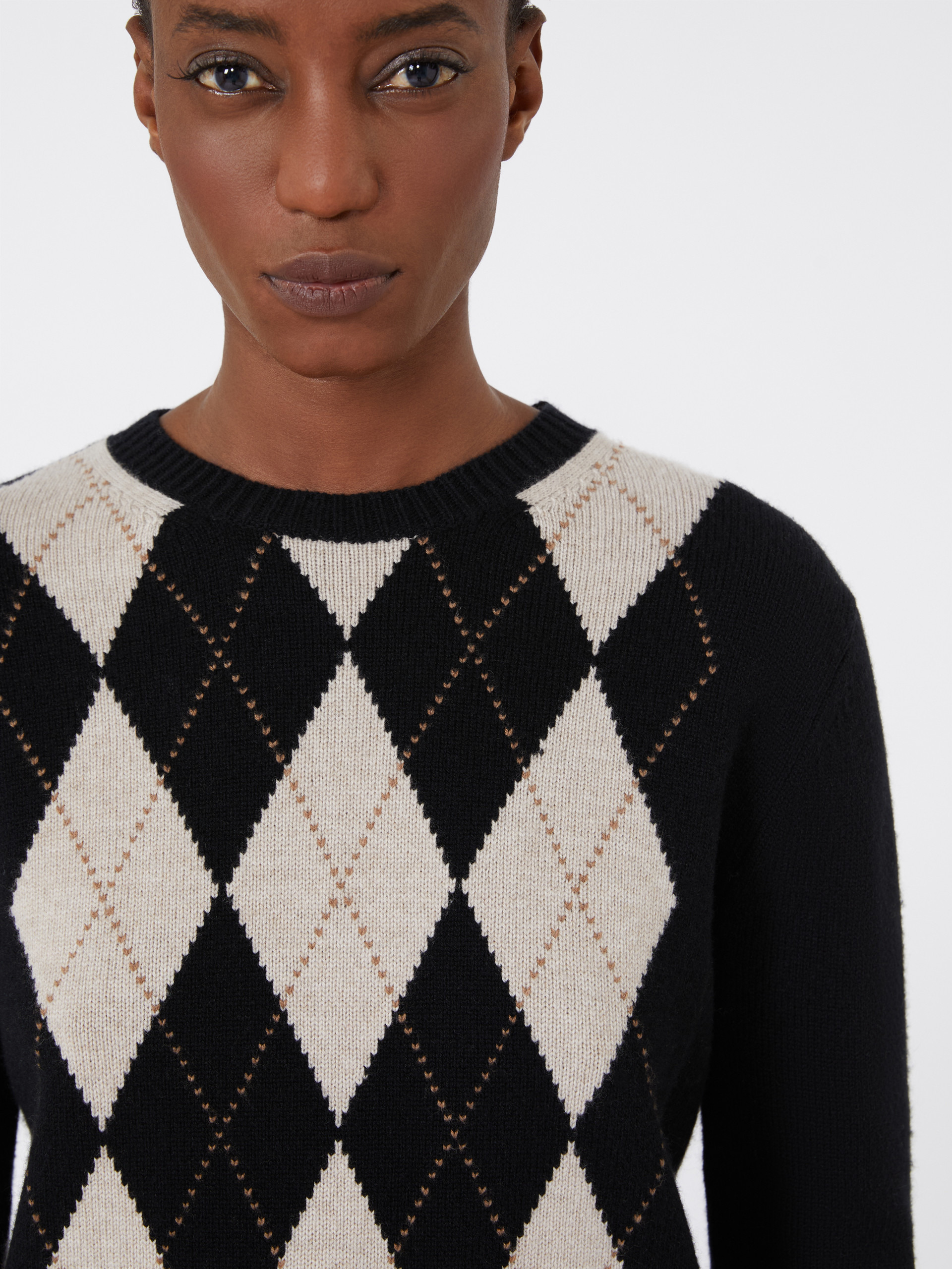 SOPRANO Argyle wool and cashmere sweater - 5
