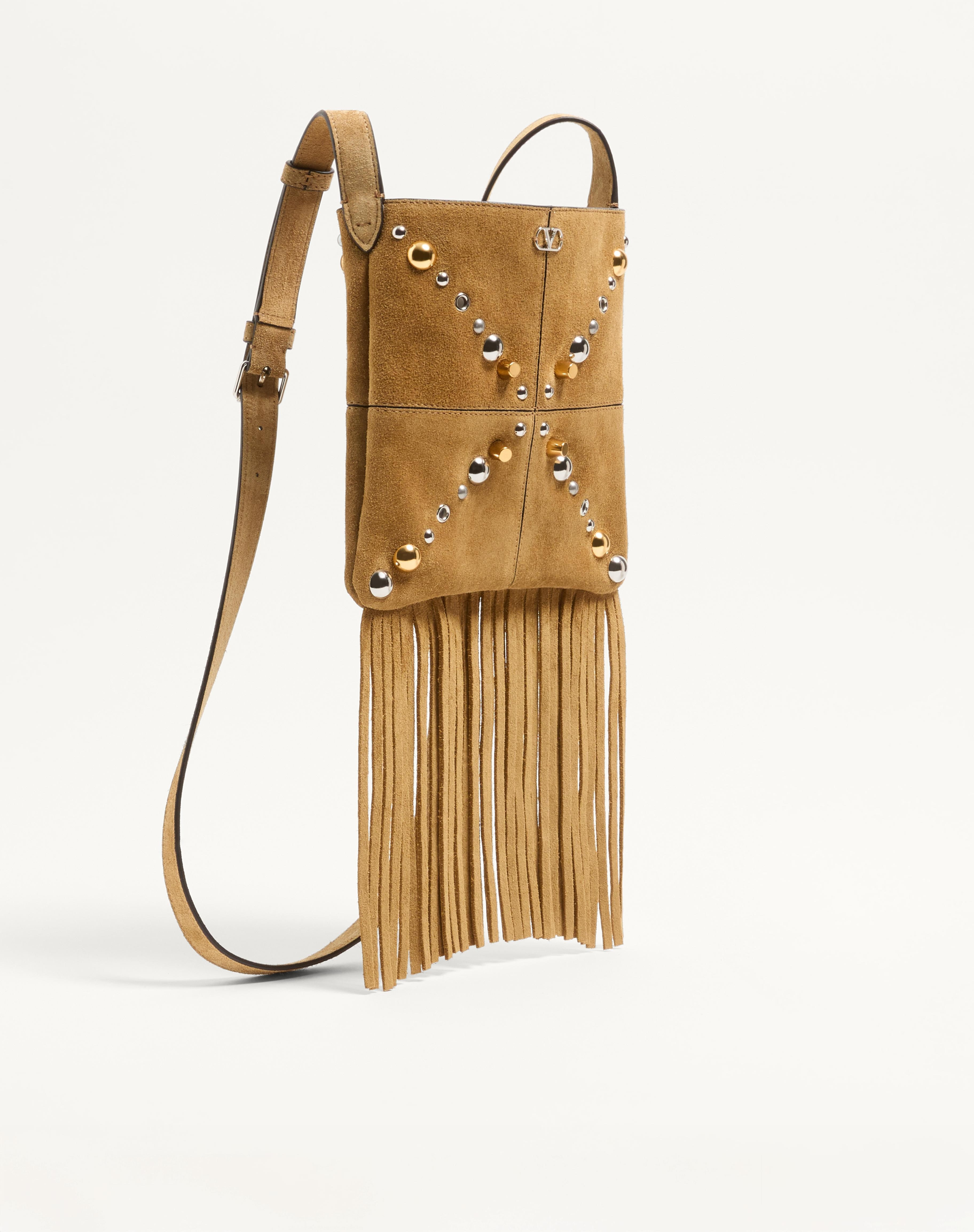 VALENTINO GARAVANI NELLCÔTE SMALL SHOULDER BAG IN SUEDE WITH FRINGES - 2