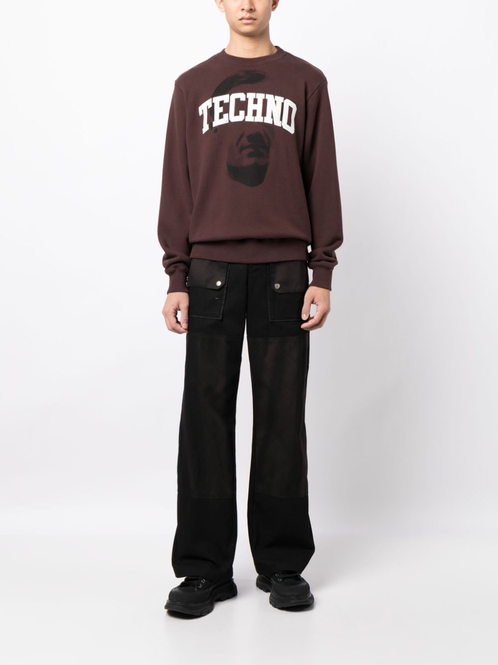 slogan-print cotton sweatshirt - 2