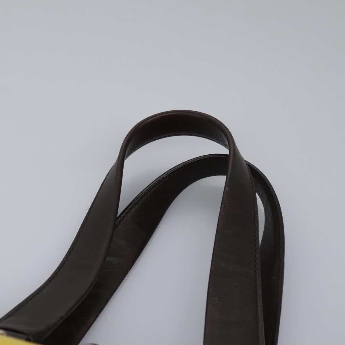 CELINE Hand Bag Leather Yellow Brown Silver - 14