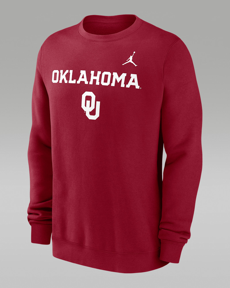 Oklahoma Sooners Primetime Primary Stack Men's Jordan College Pullover Crew 1