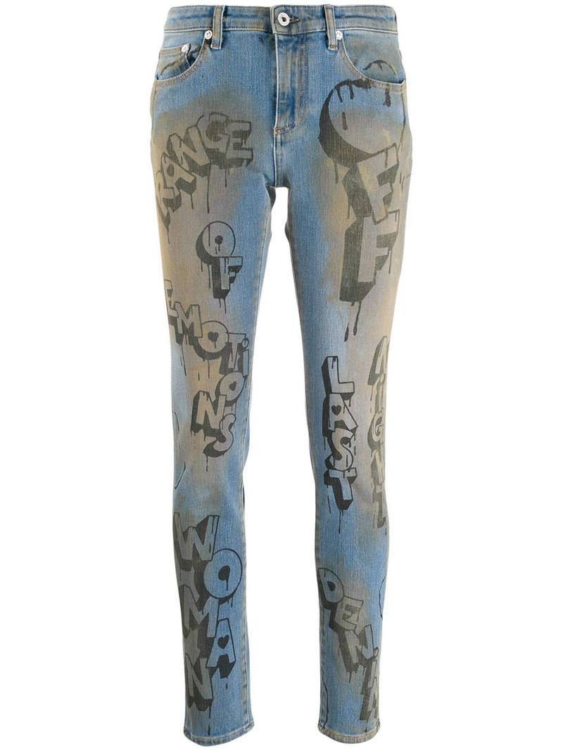graffiti print skinny jeans 1