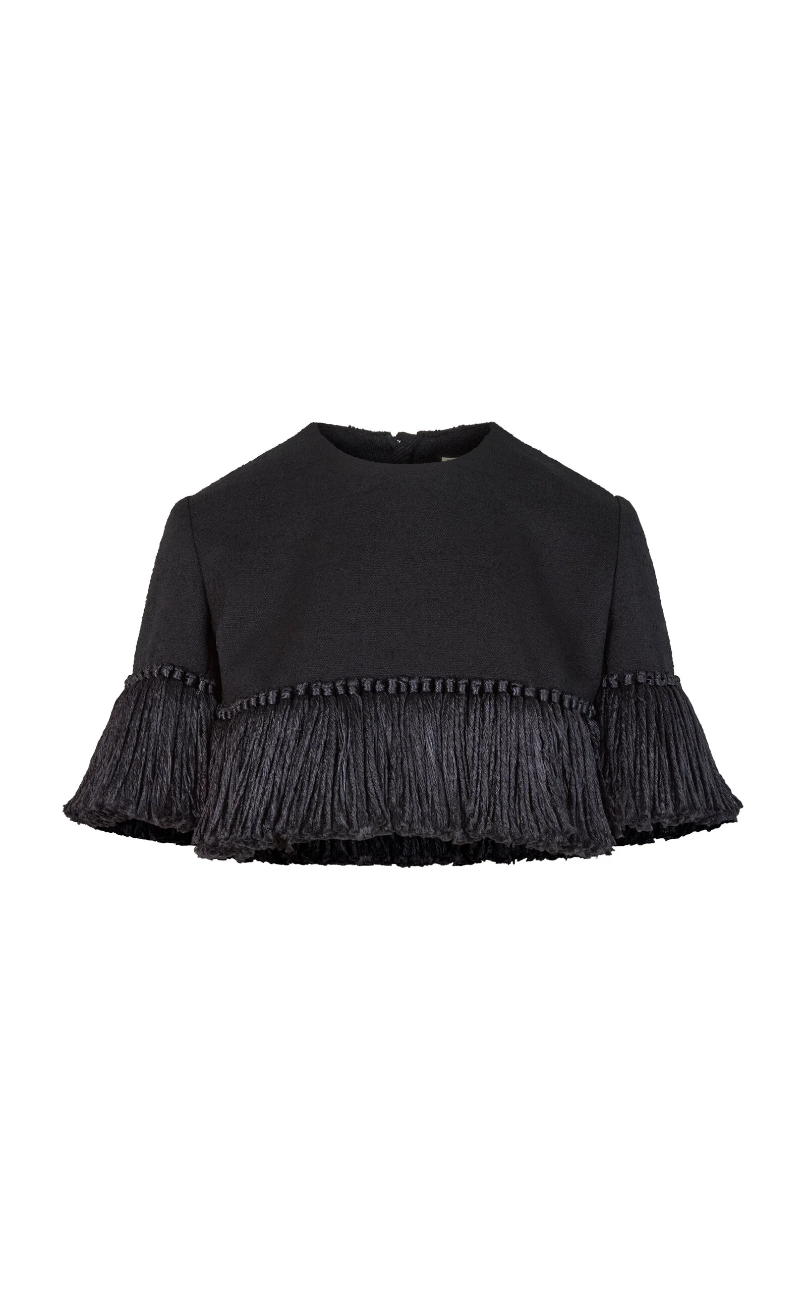 Matilde Wool-Blend Fringed Top black - 1