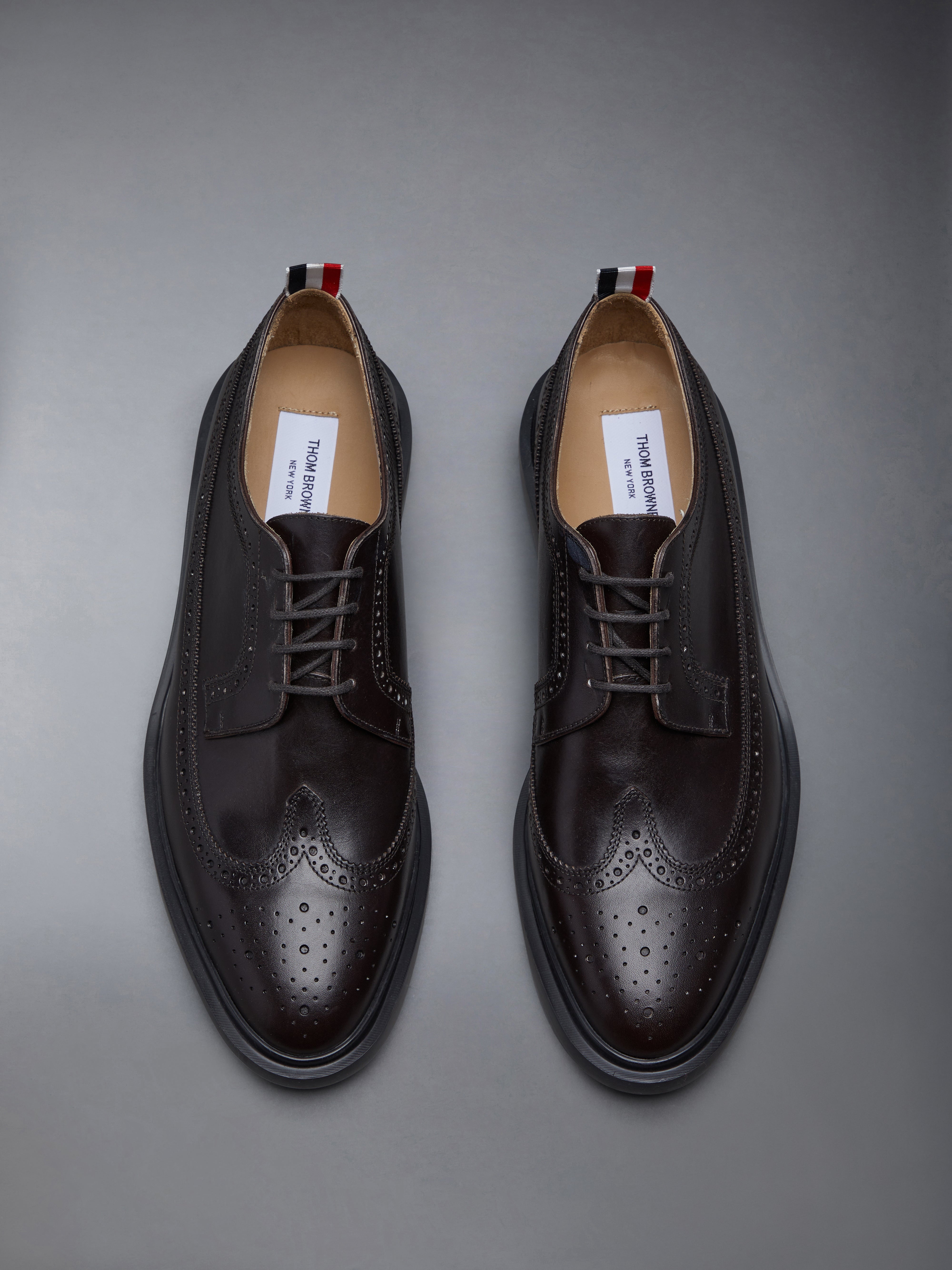 BOX CALF LIGHTWEIGHT RUBBER SOLE LONGWING BROGUES - 5
