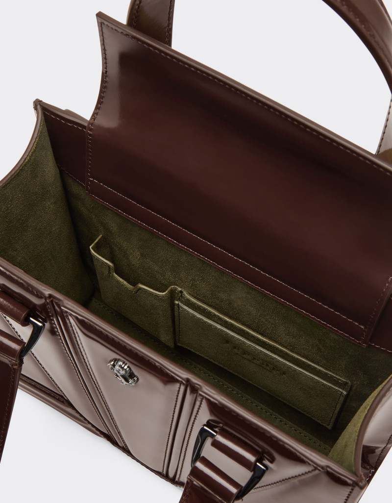 Ferrari GT mini tote bag in glossy leather 5