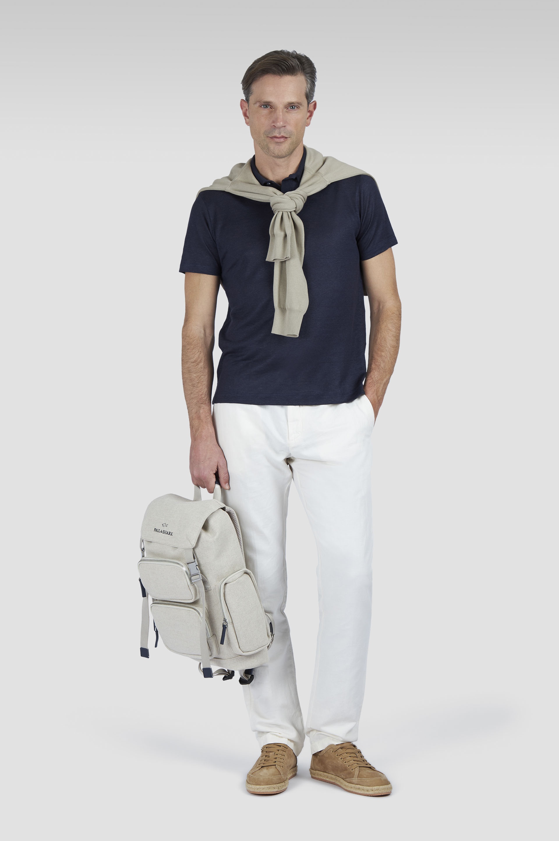 CHINO PANTS IN LINEN AND COTTON - 2