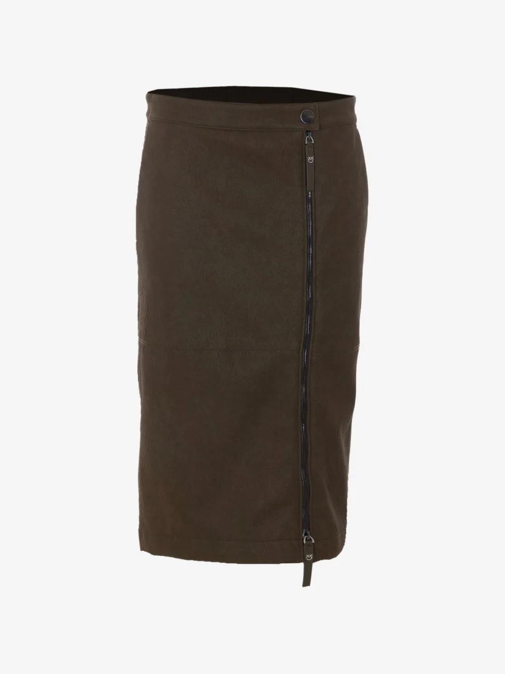 asymmetric-zip leather skirt - 1