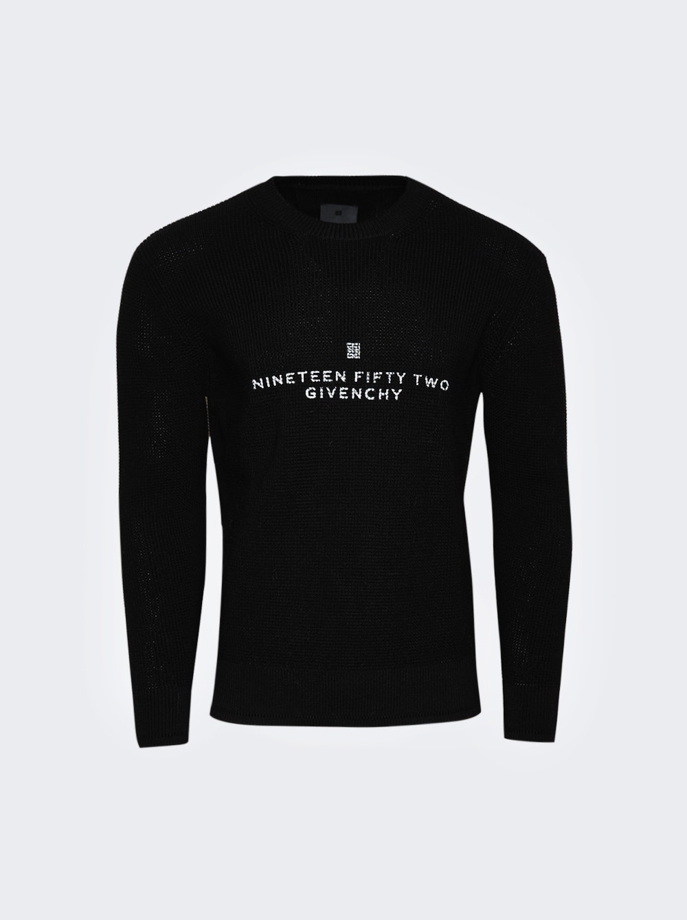 Waffle Crewneck Sweatshirt Black - 1