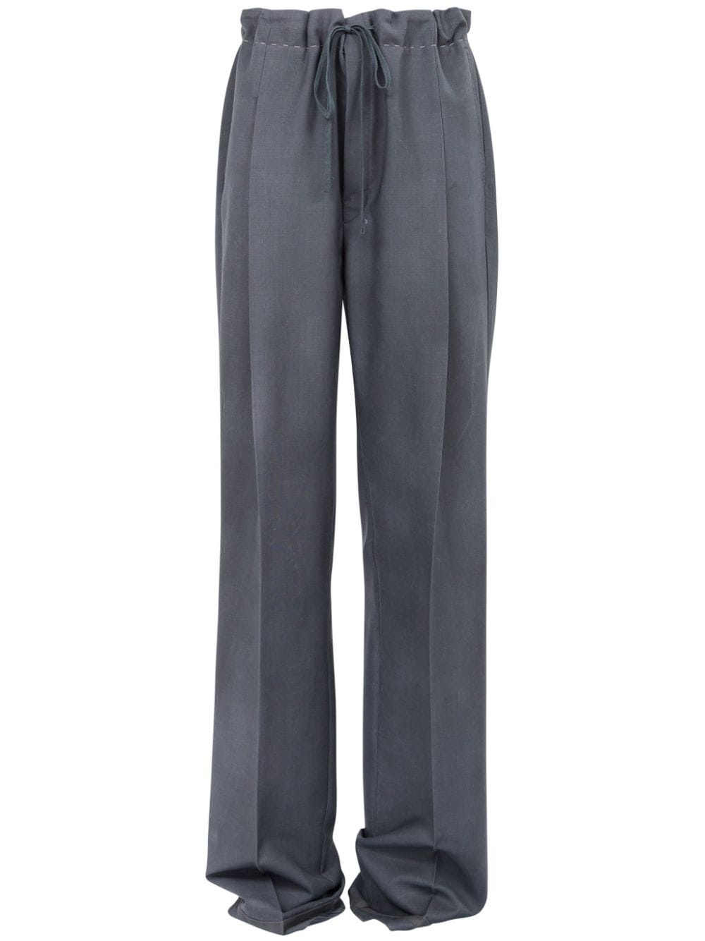 moiré-effect straight-leg trousers - 1