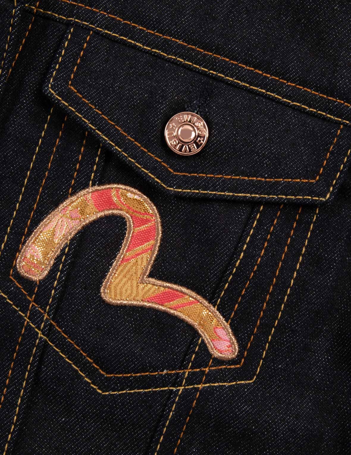 BROCADE SEAGULL AND DAICOCK  APPLIQUÉ REGULAR FIT DENIM JACKET - 9