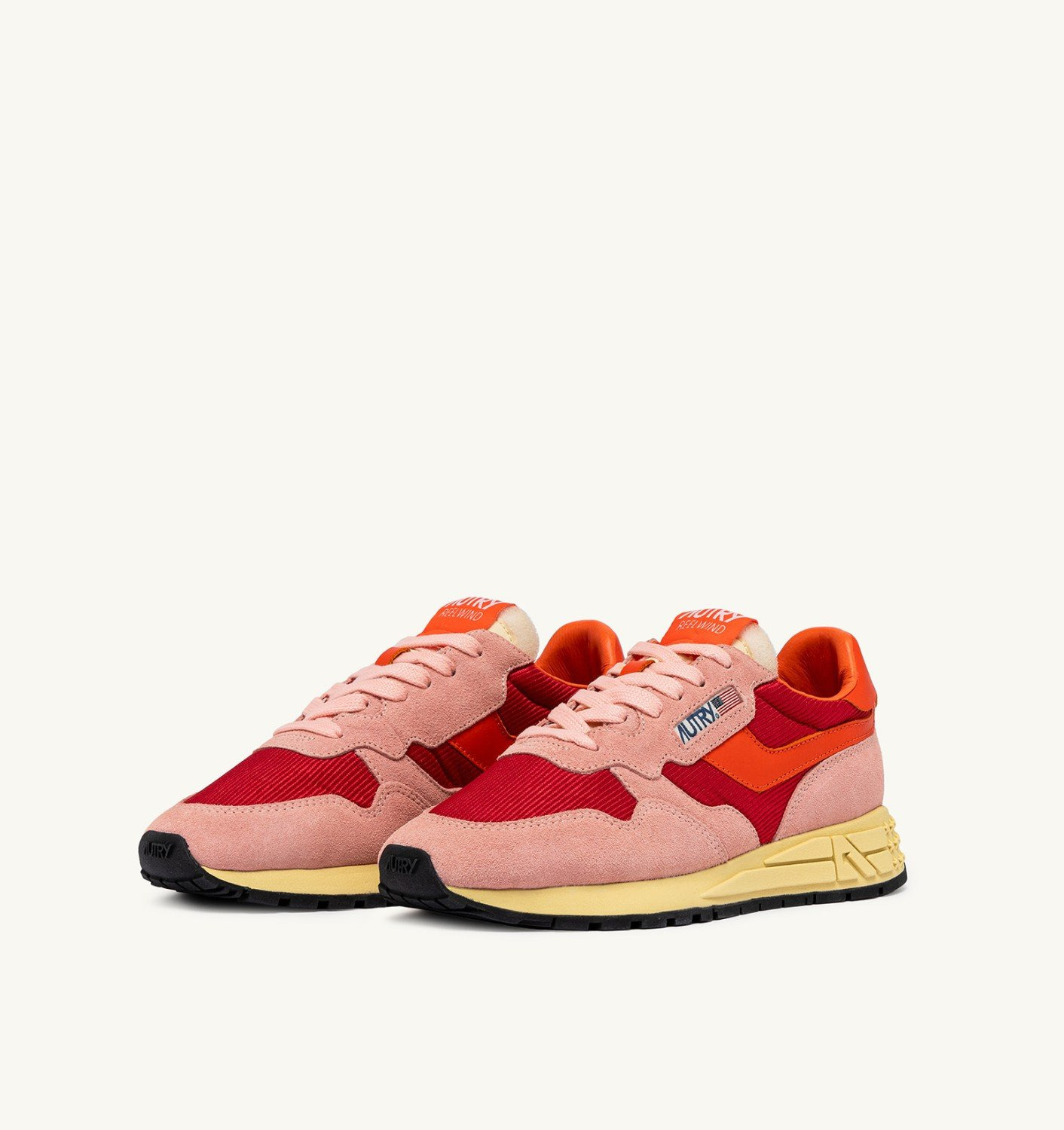 REELWIND LOW SNEAKERS IN BLOSSOM AND MOLTEN LAVA SUEDE AND MESH - 3