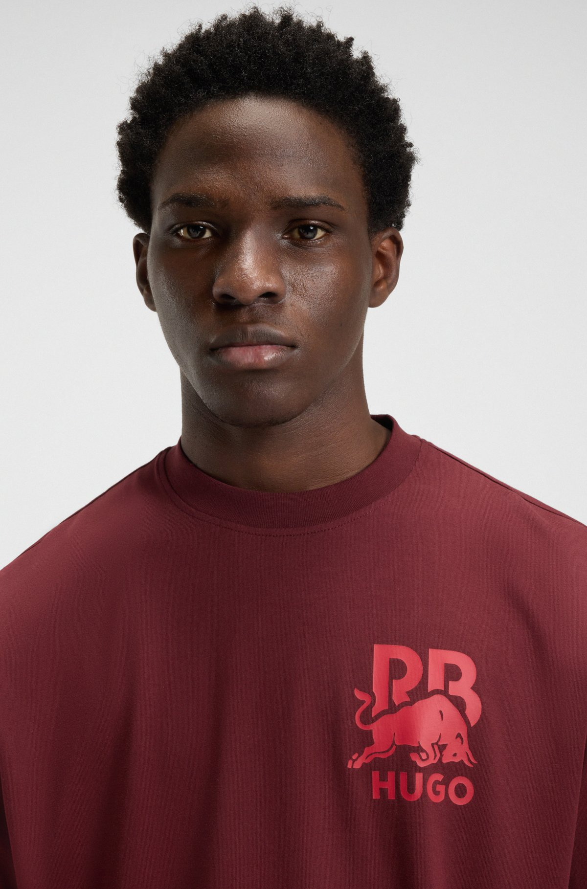 HUGO X RB COTTON T-SHIRT WITH BULL-GRAPHIC LOGO - 3