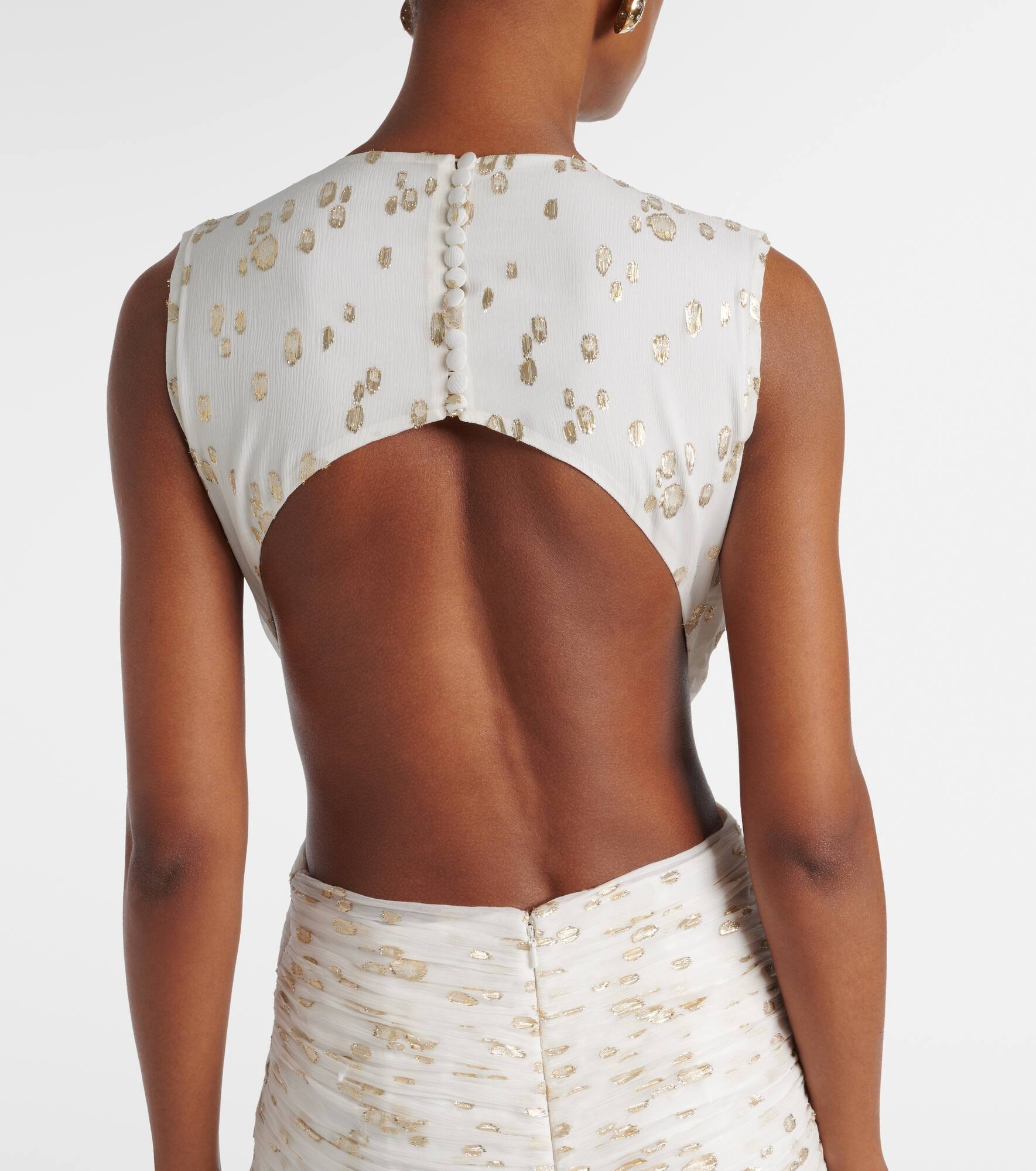 Luccia cutout silk jacquard gown - 6