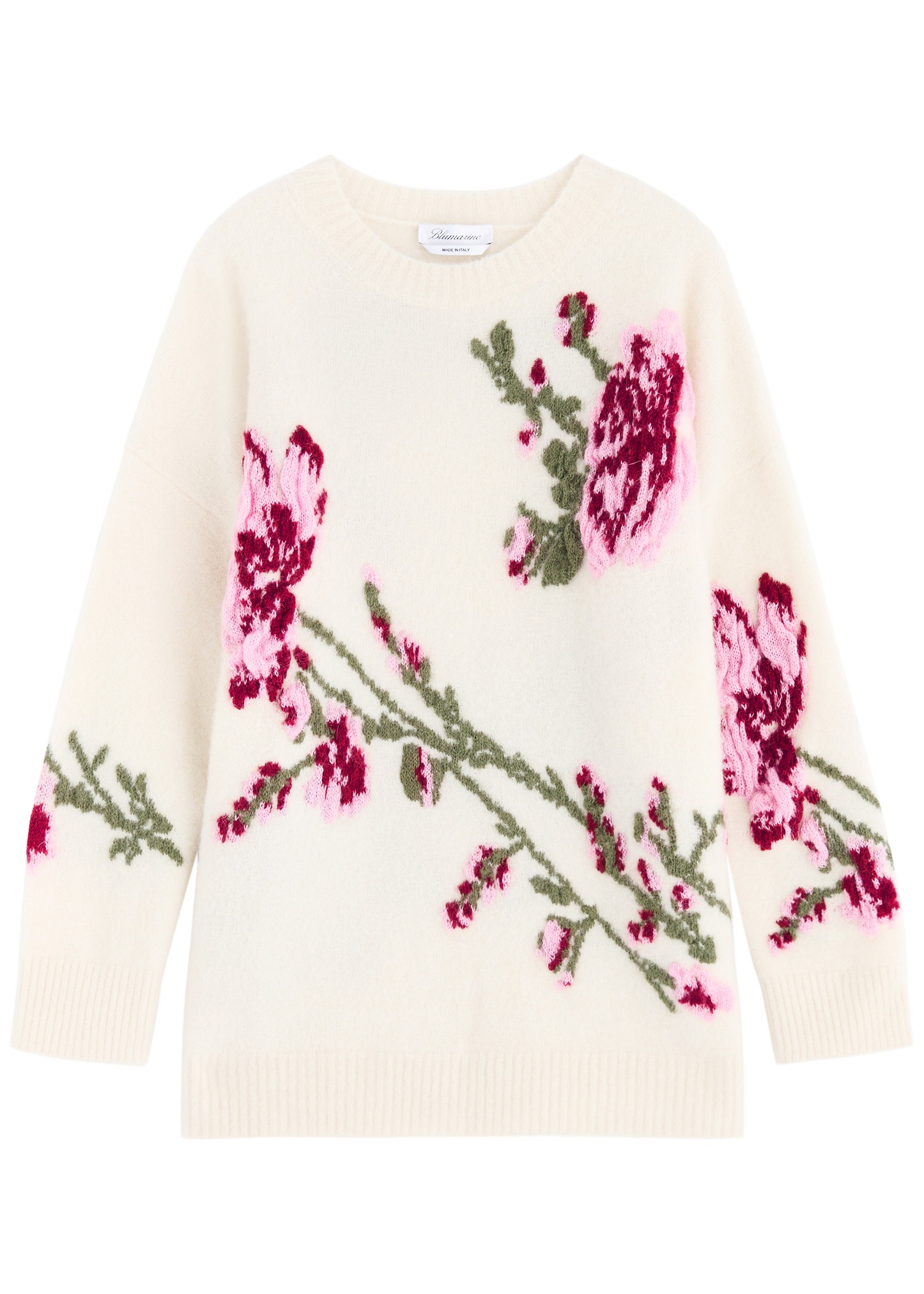 Floral-intarsia alpaca-blend jumper - 1