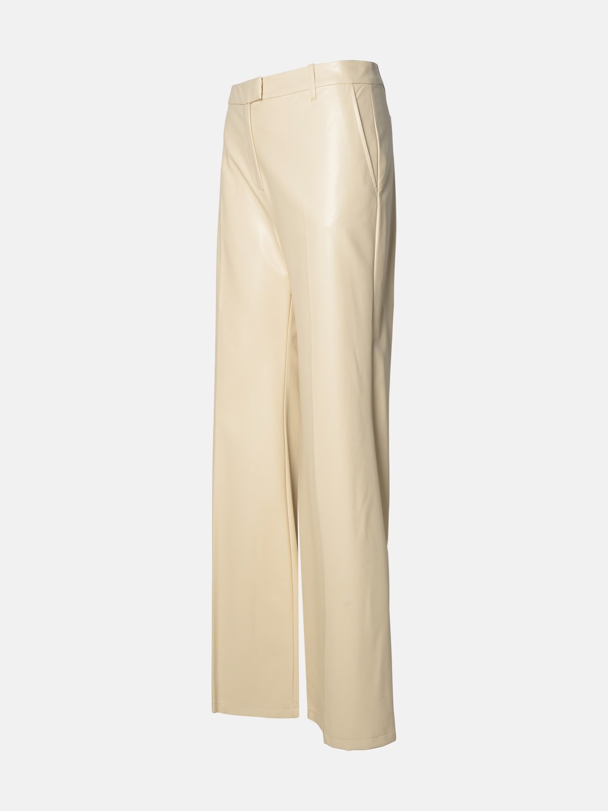 IVORY POLYURETHANE BLEND TROUSERS - 2