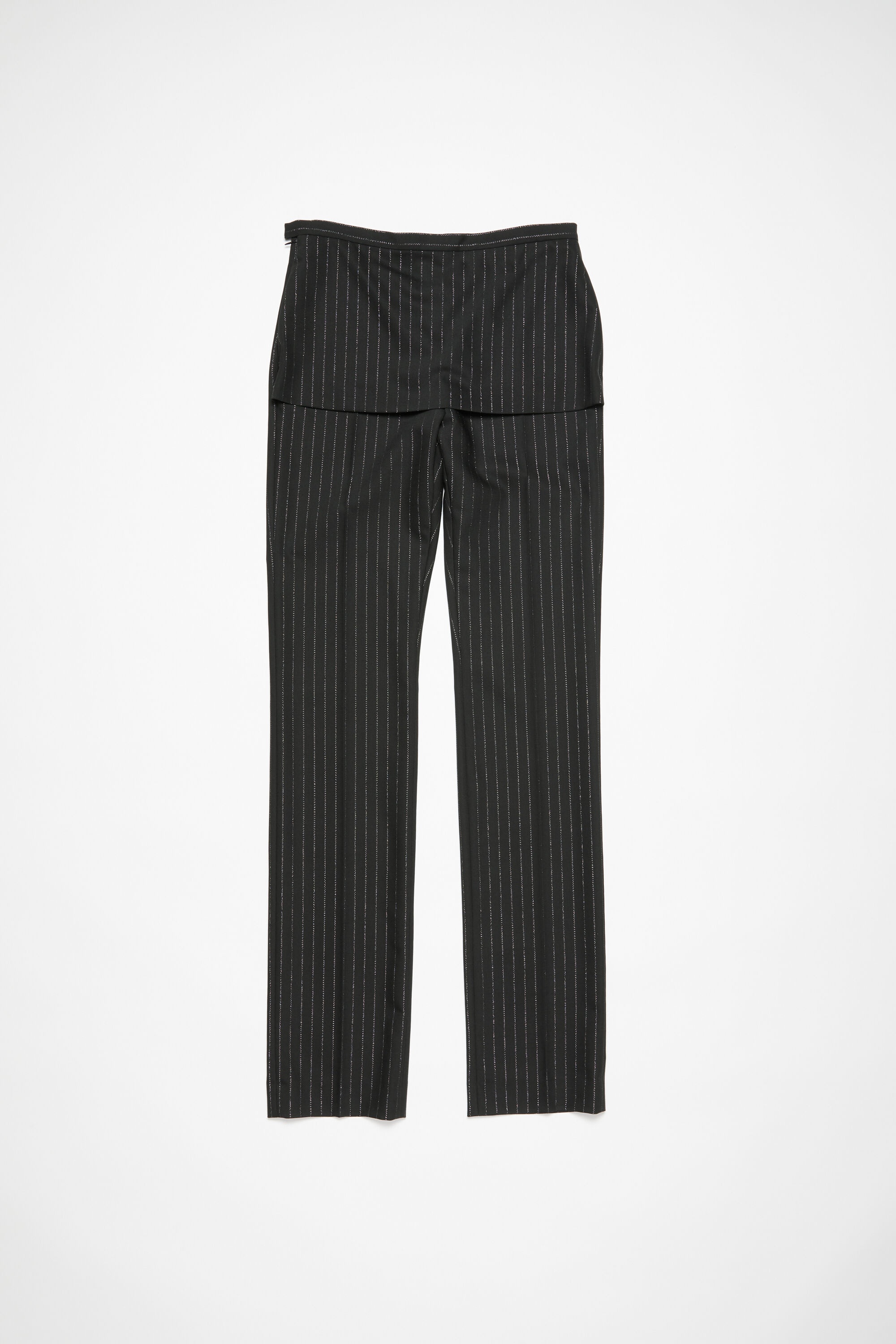 Tailored pinstripe trousers - Black - 1