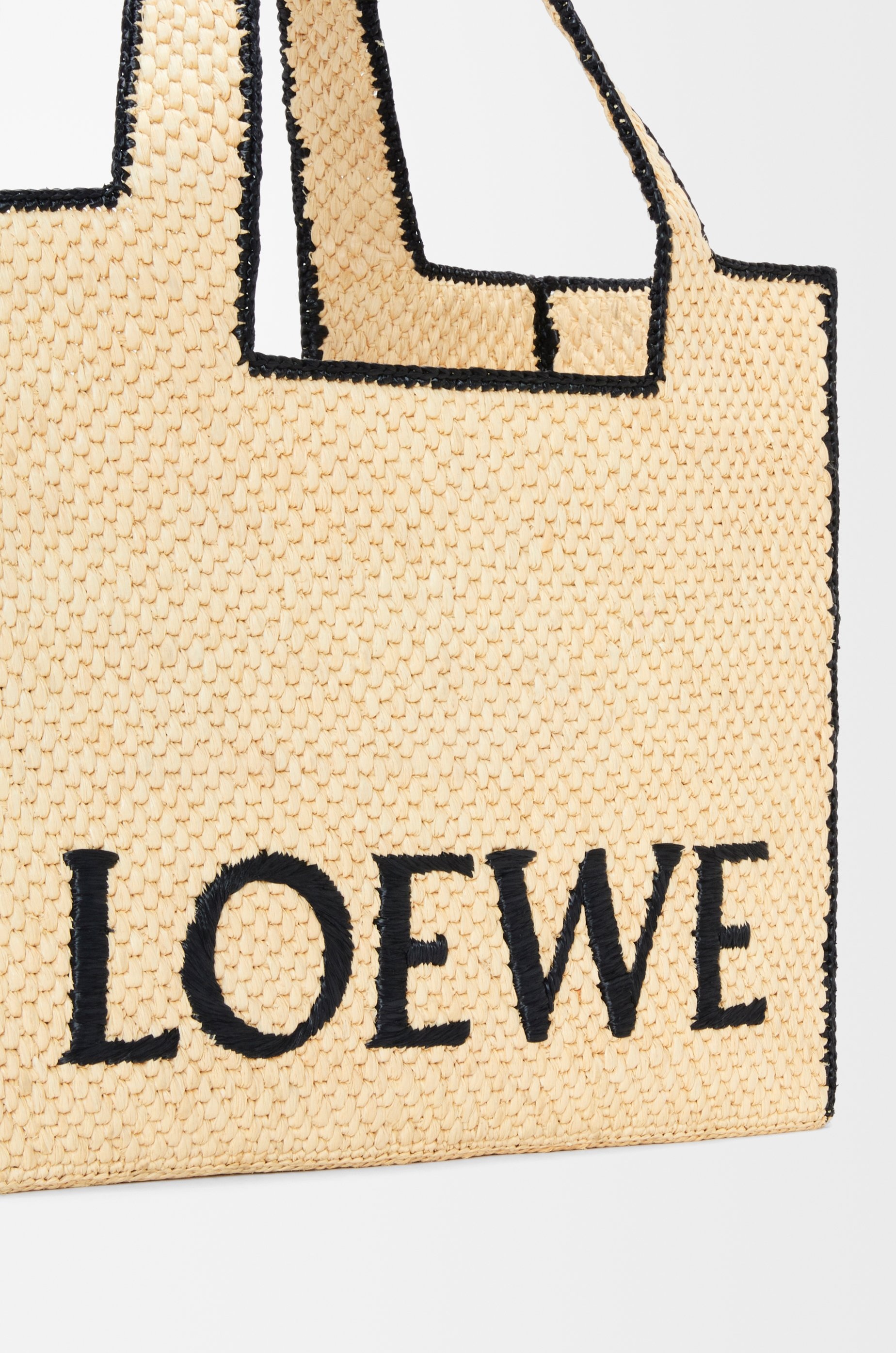 Large LOEWE Font Tote in raffia - 8