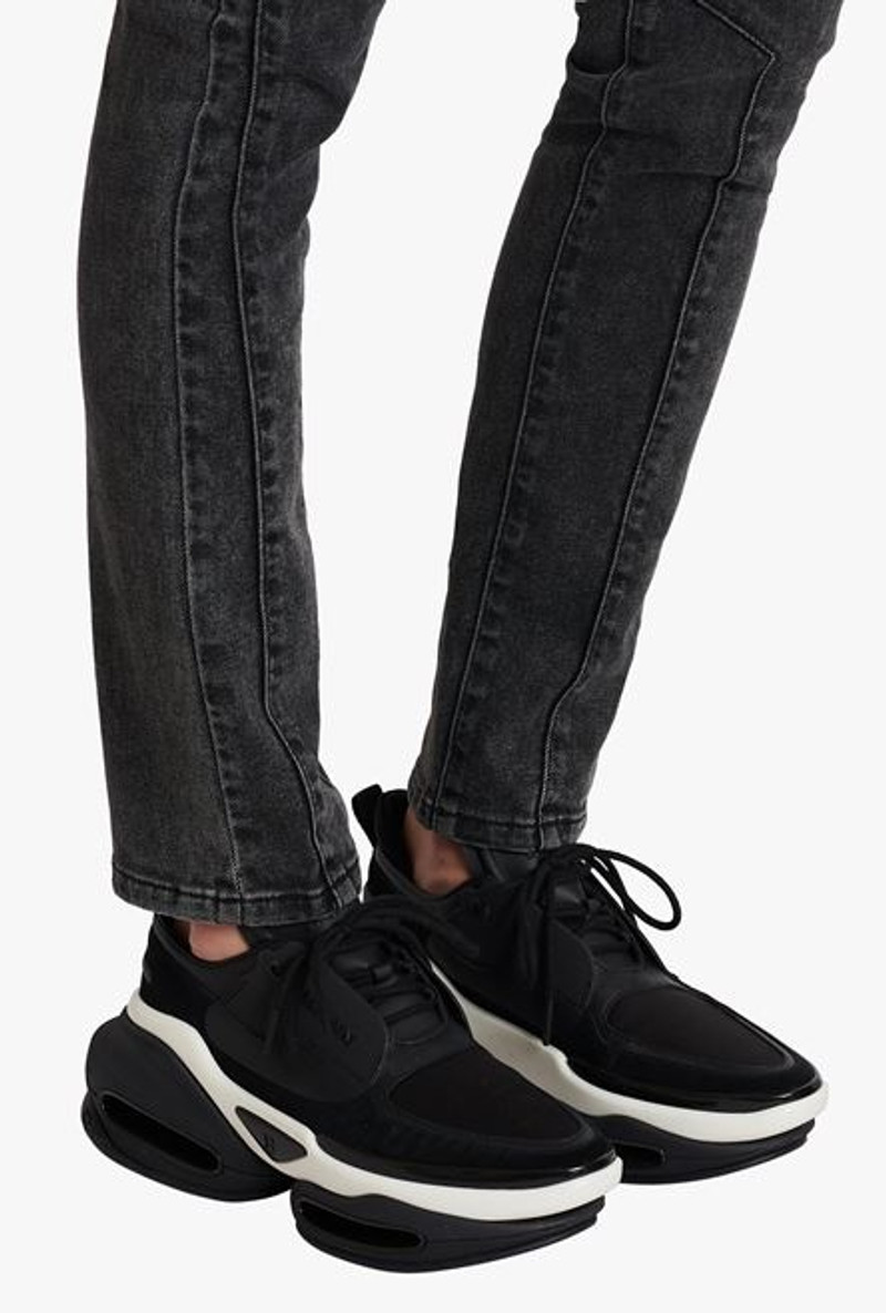 Balmain Black and white leather B-Bold low-top sneakers outlook