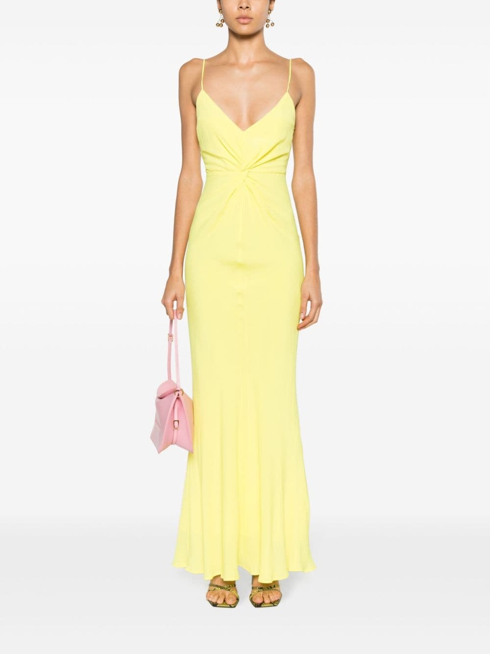 knot-detailed long-length dress - 2