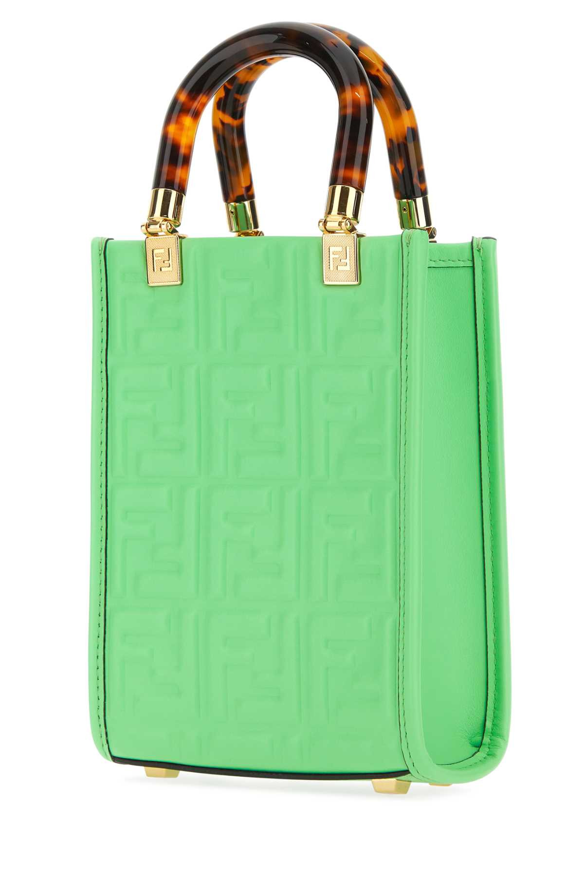 Fendi Women Green Leather Mini Sunshine Handbag - 2