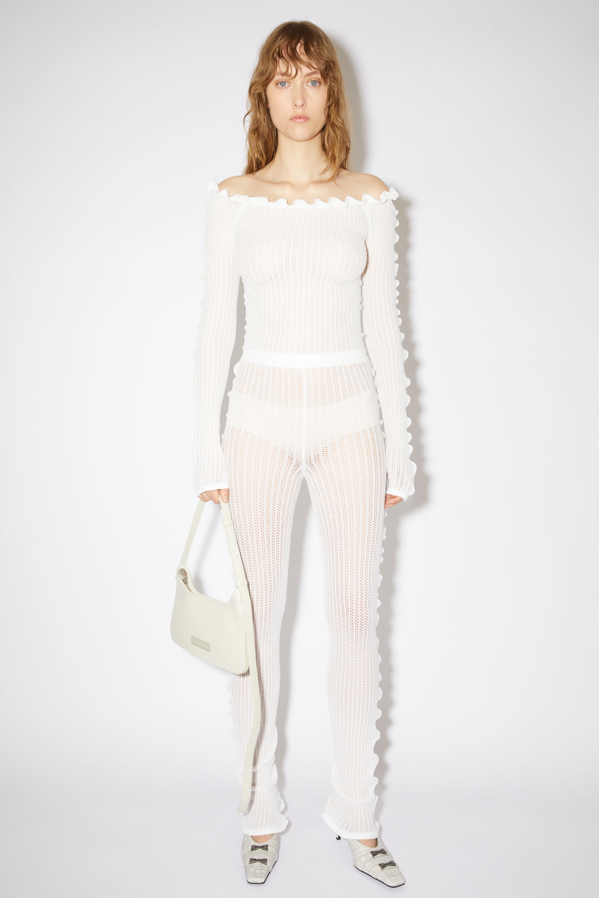 Pointed stitch trousers - White - 2