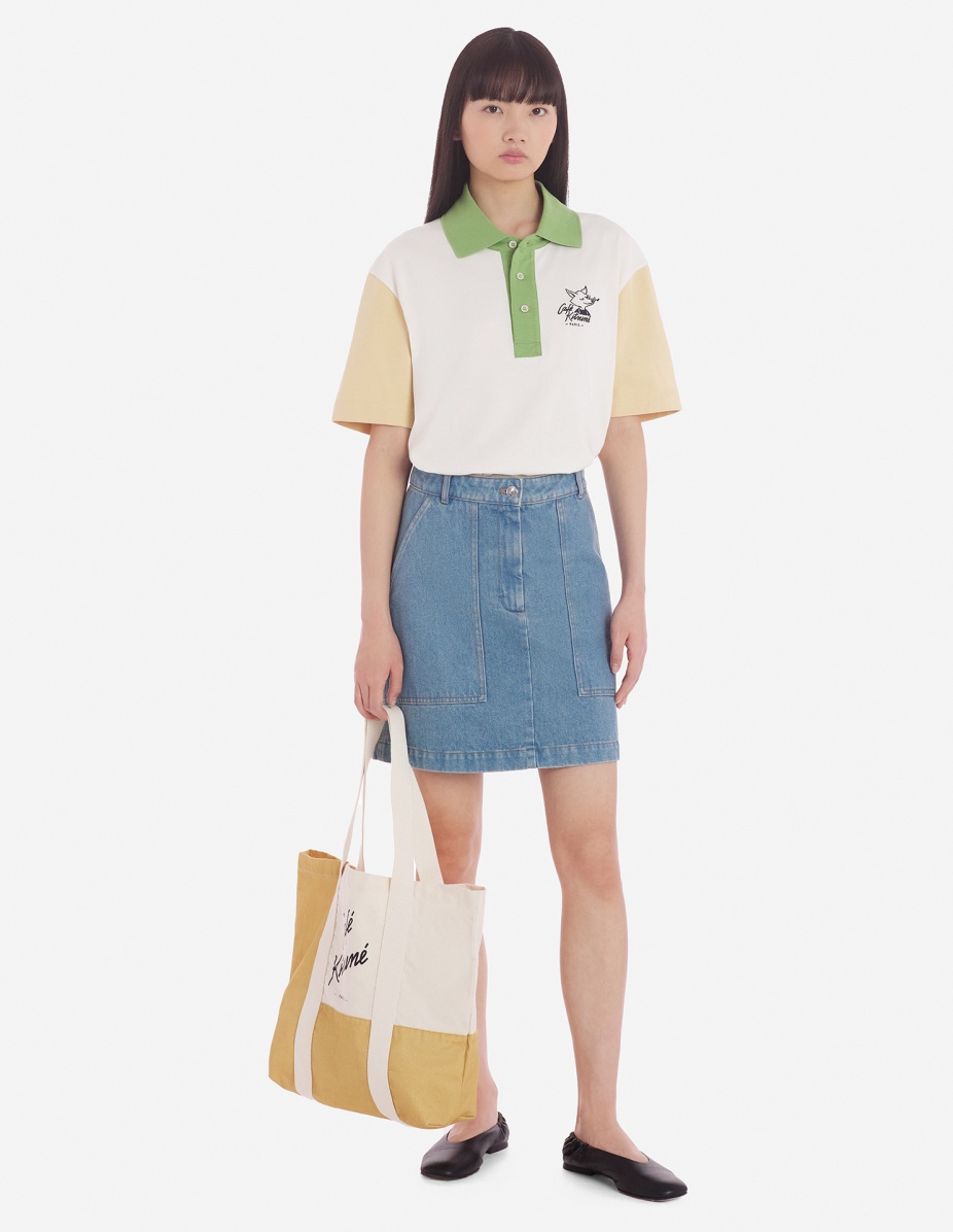 Maison Kitsuné CAFE KITSUNE COLORBLOCK RELAX POLO | REVERSIBLE