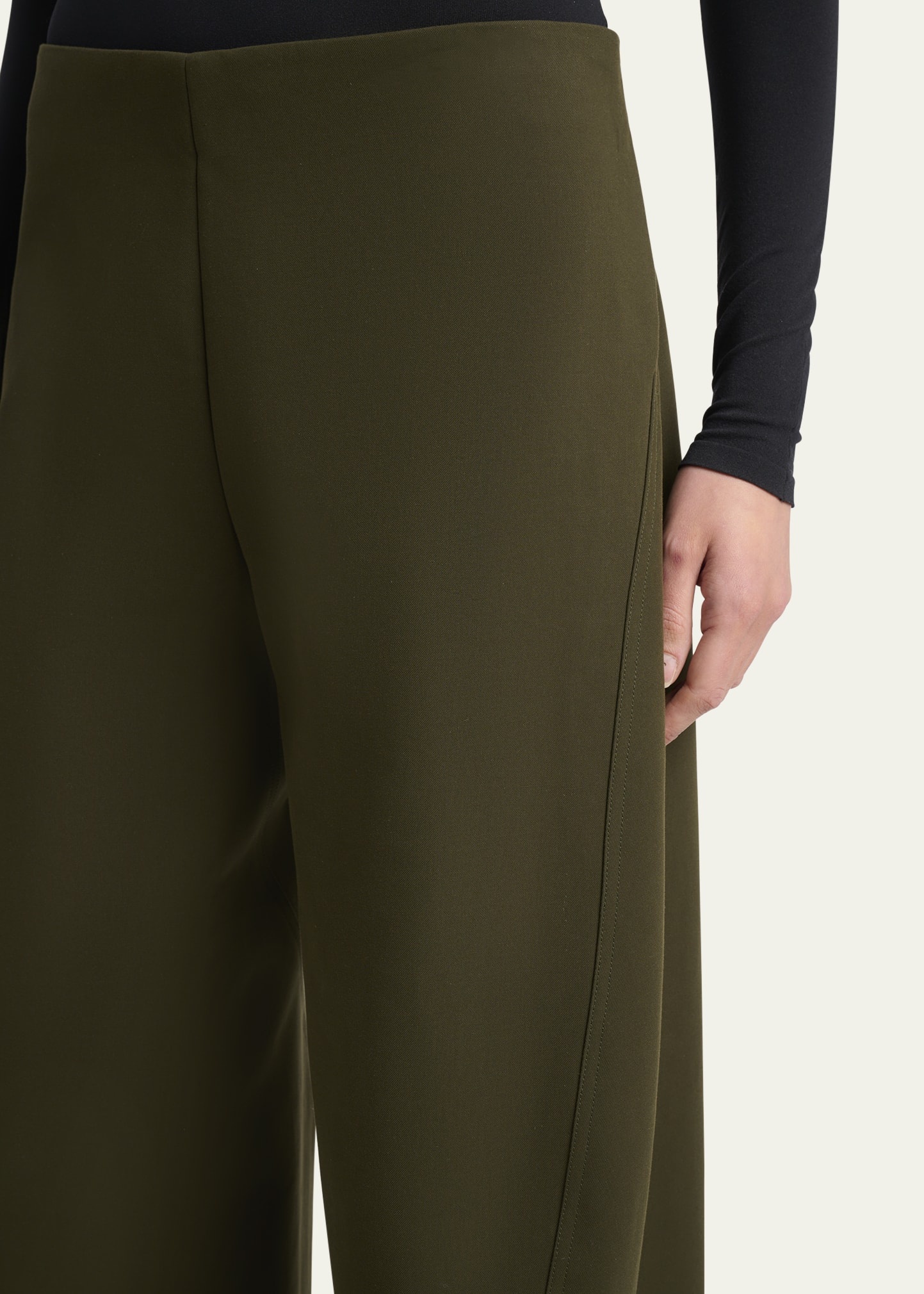 Mid-Rise Twisted Seam Trousers - 5
