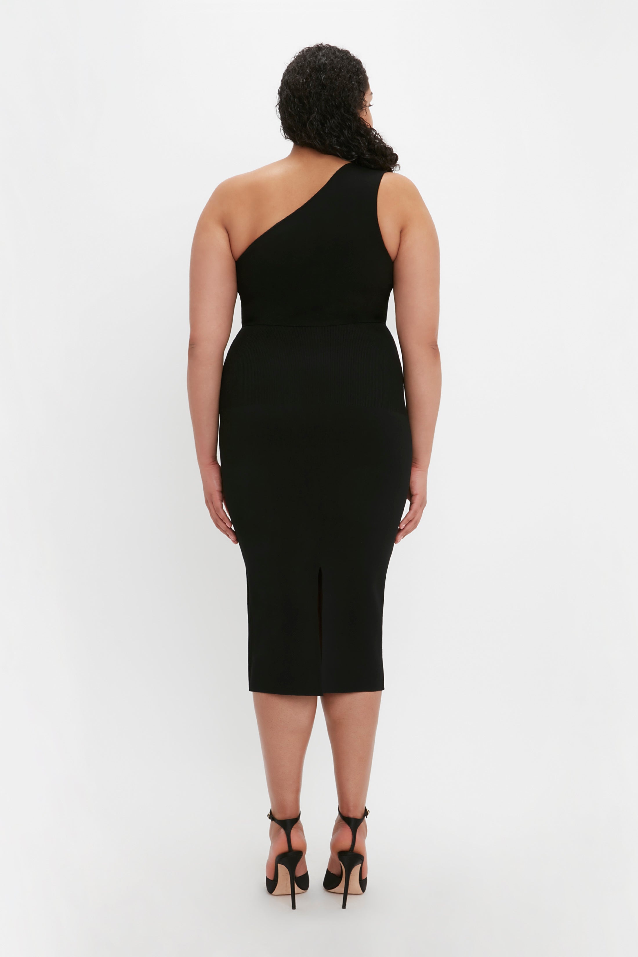 VB Body One Shoulder Crop Top In Black - 3