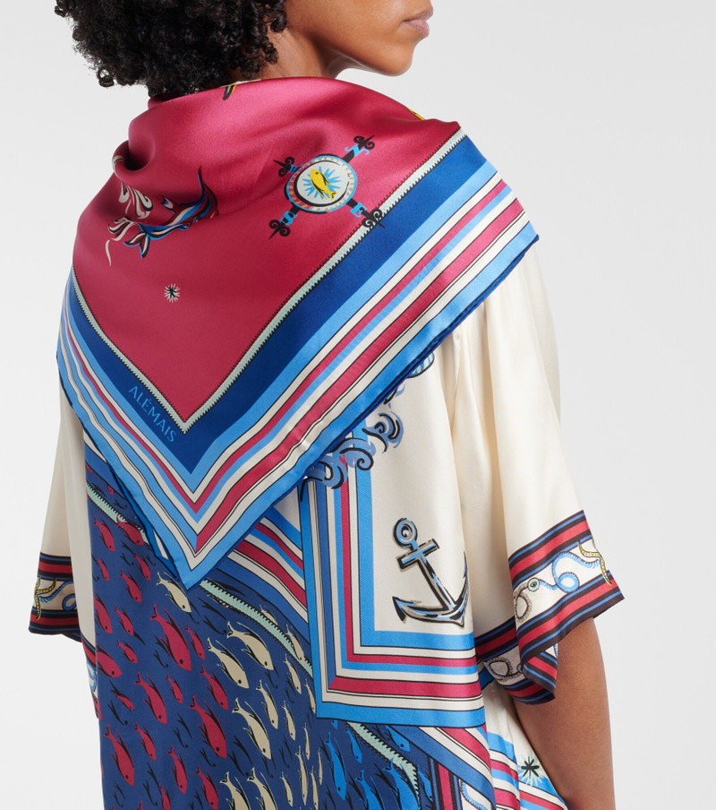ALÉMAIS Printed silk twill scarf outlook