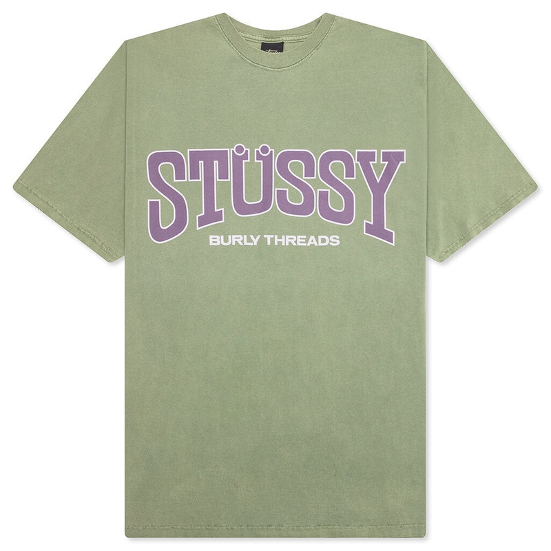 BURLY THREADS PIG. DYED TEE - OLIVE - 1