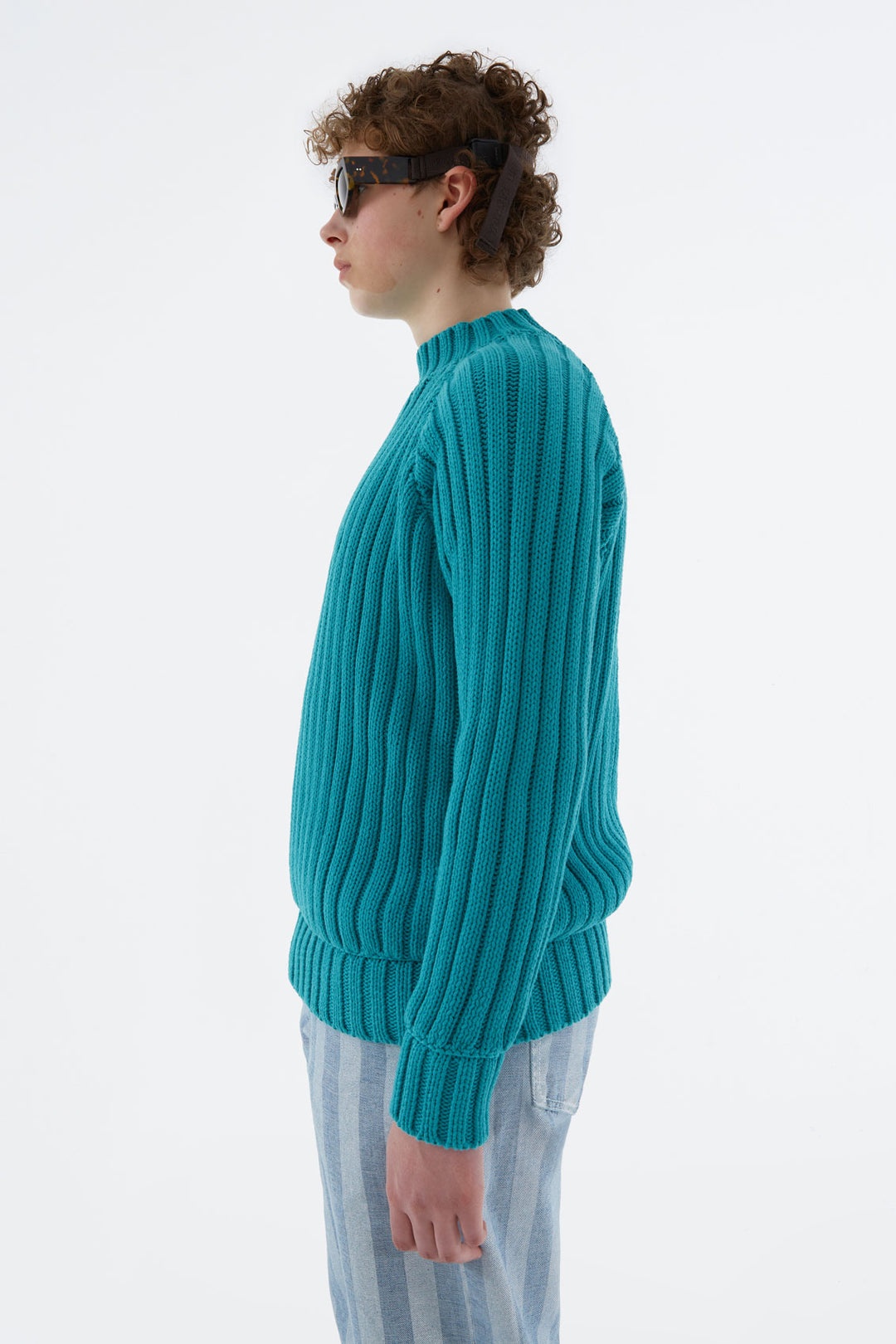 TURQUOISE RAGLAN SWEATER - 3