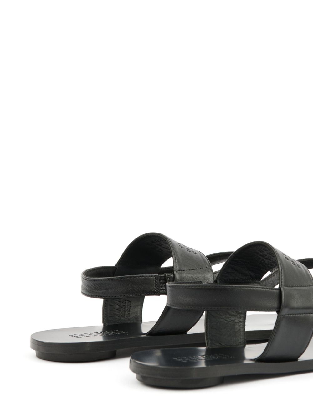 logo-debossed leather sandals - 4
