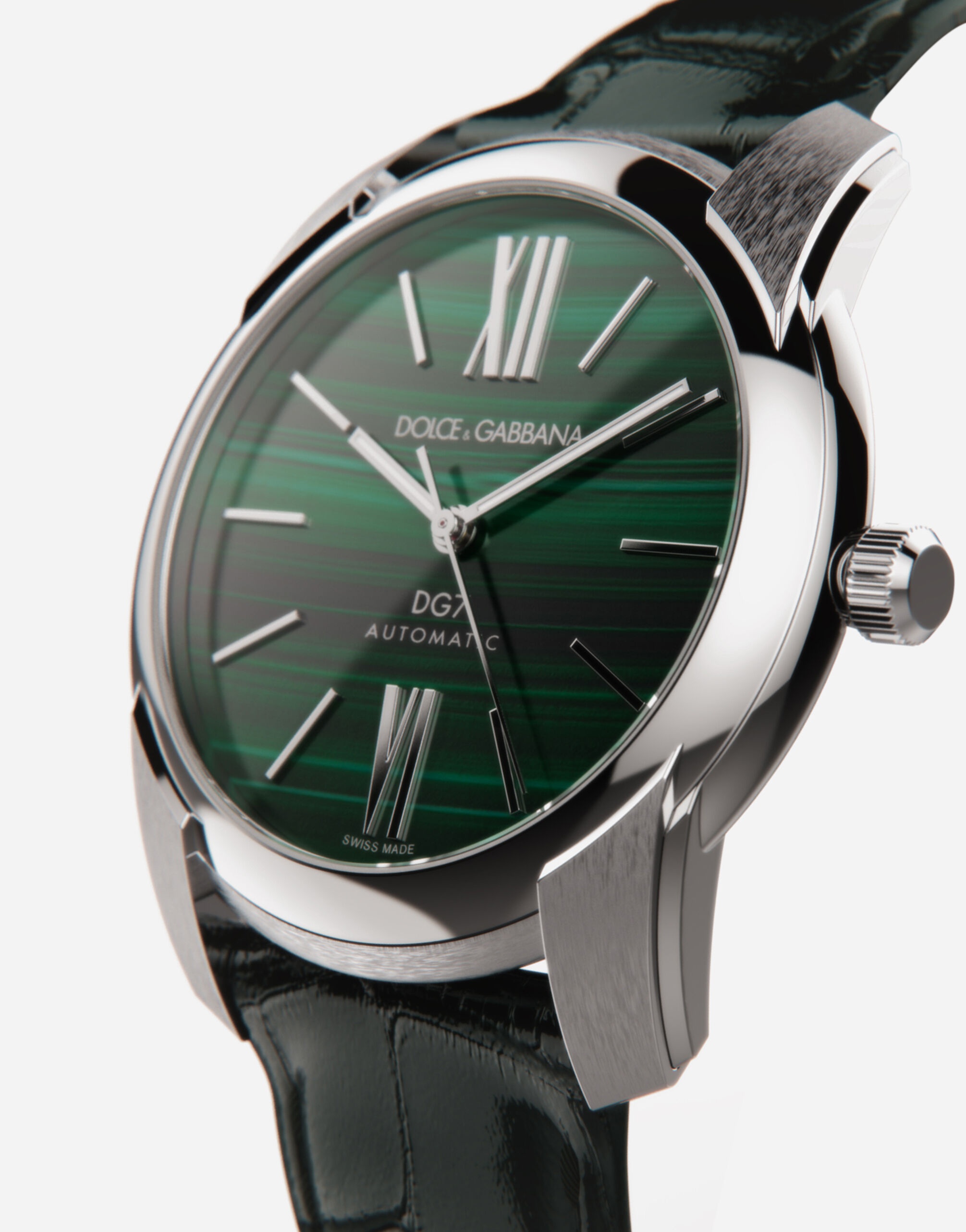 Steel and malachite watch - 2