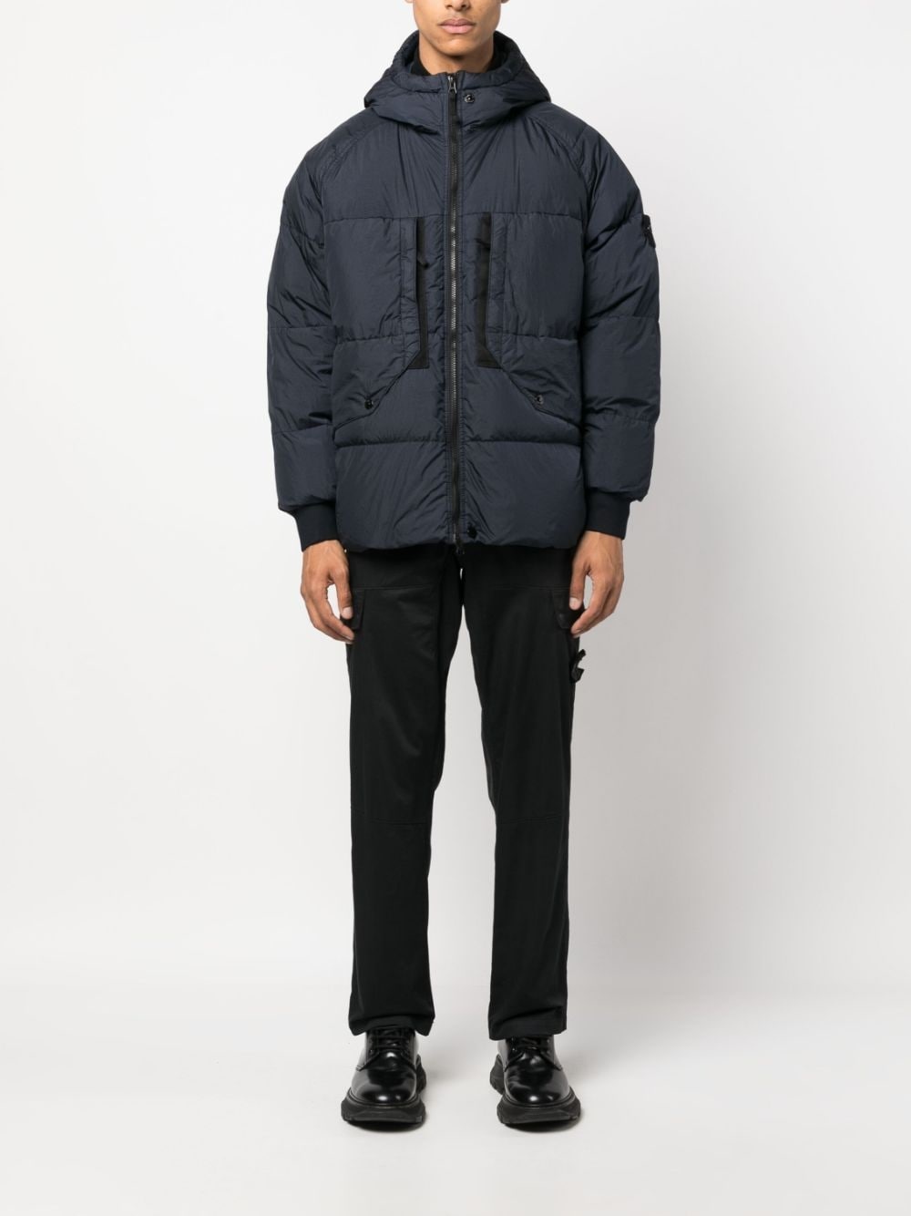 Stone Island Compass-badge Hooded Puffer Jacket - Farfetch