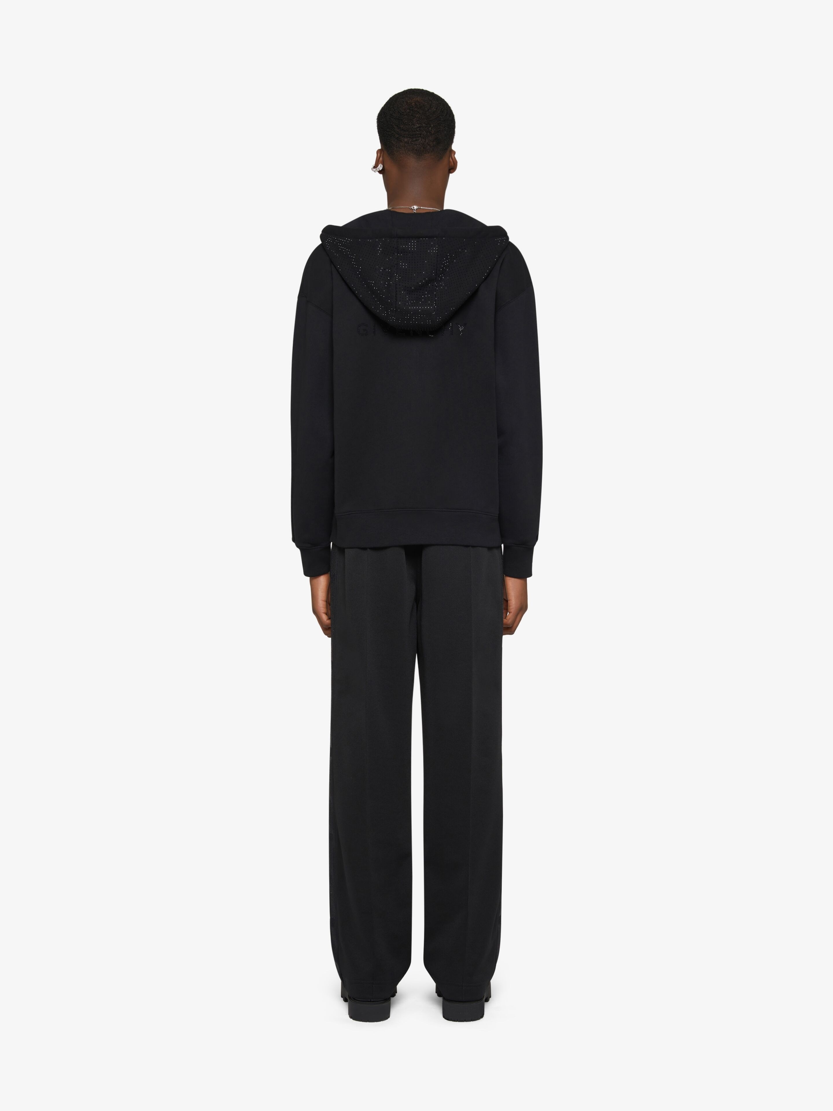 GIVENCHY BOXY FIT HOODIE IN FLEECE WITH RHINESTONES - 4