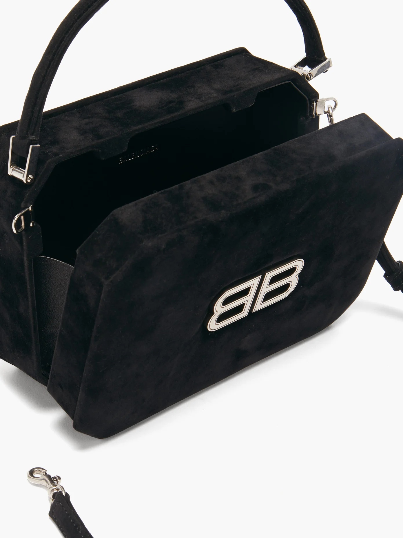 BB-logo angular velvet bag - 5