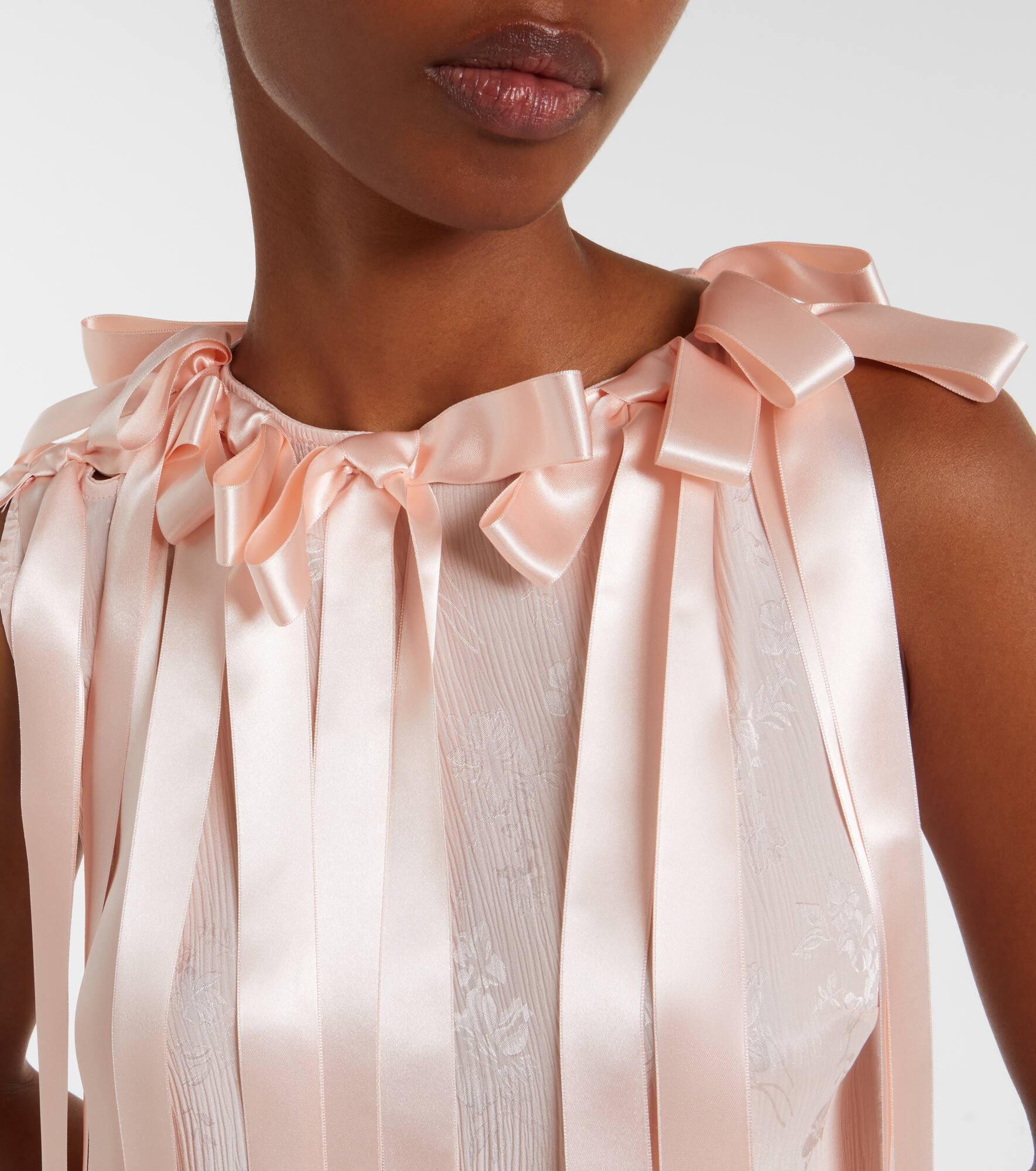 Bow-detail floral jacquard maxi dress - 4