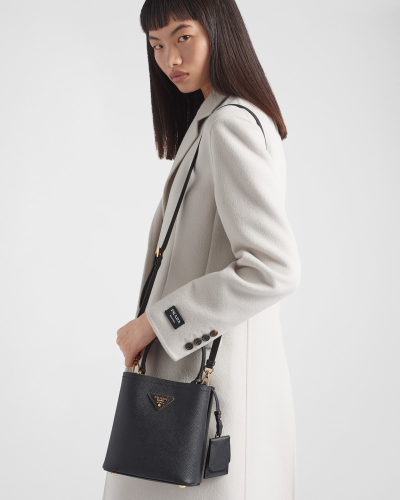 Small Saffiano Leather Prada Panier Bag 8