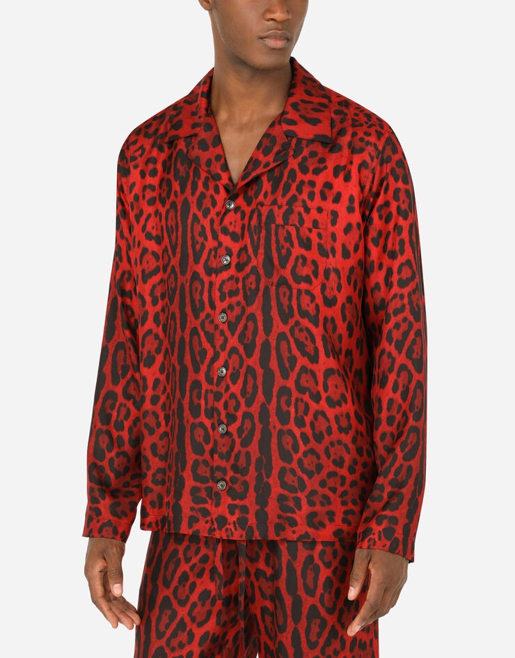 Silk shirt with leopard print - 4