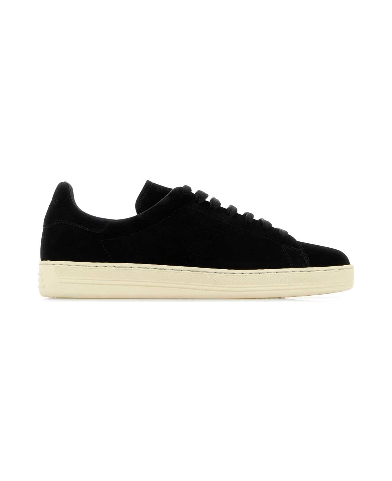 スニーカー TOM FORD Black Suede Warwick Sneakers TOM FORD Warwick Perforated Suede Sneakers for Men | MR PORTER