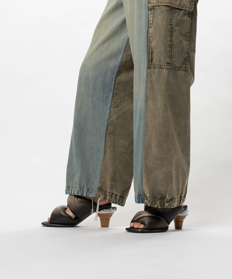 Front Back Combined Denim Pants 9