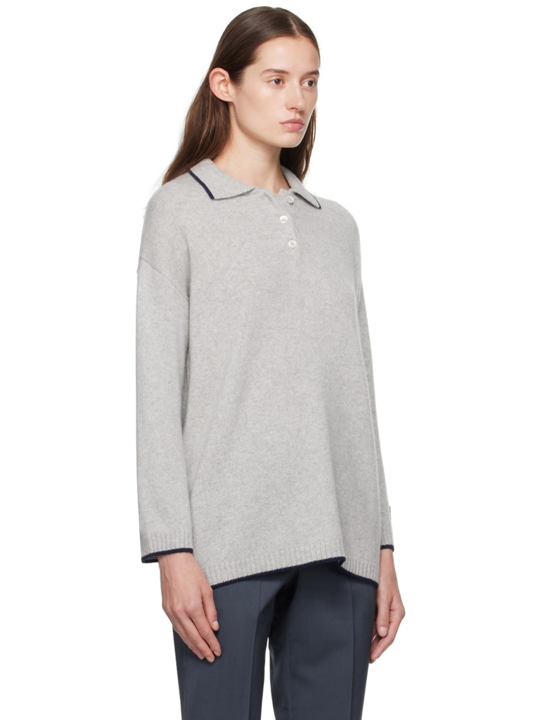 Gray Three Button Polo - 2