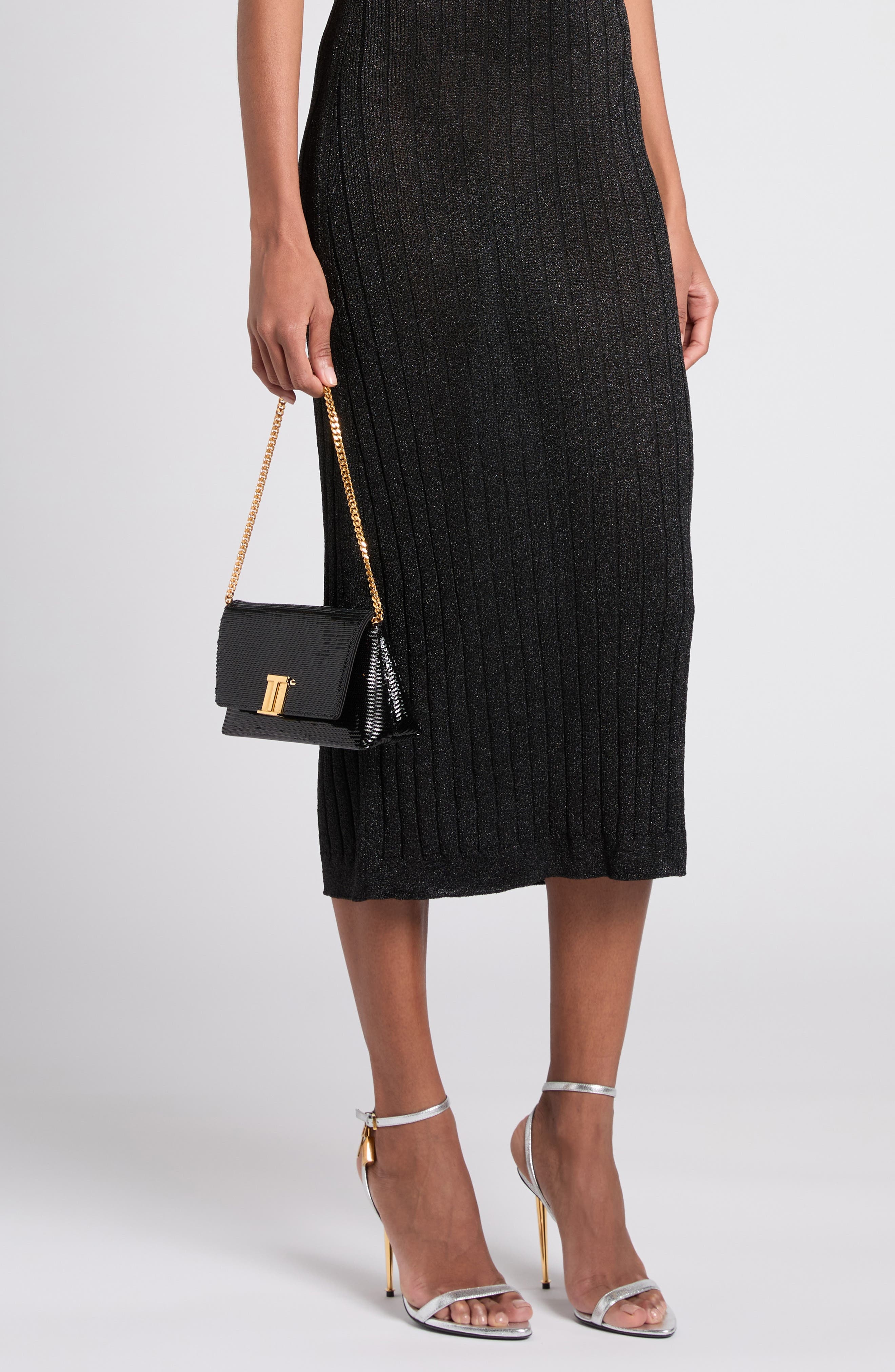 TOM FORD Mini Nobile Sequin Clutch in 1N001 Black at Nordstrom - 2