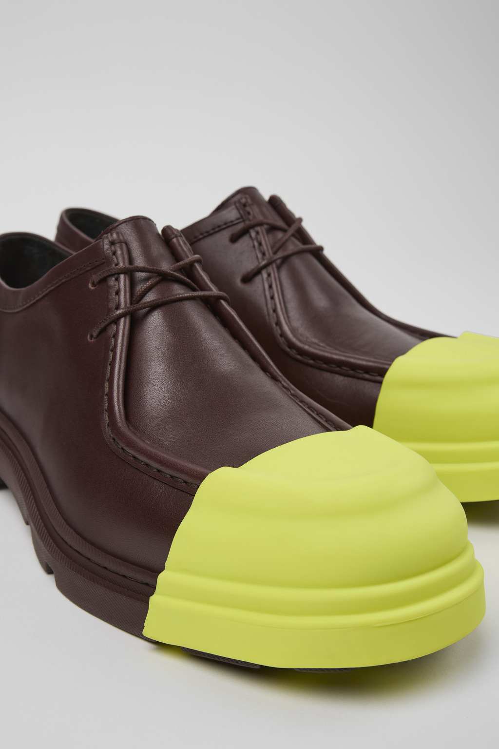 Burgundy leather shoes for men - 2